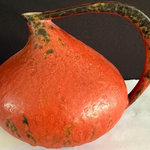 Vaso vintage Ruscha 313 Vulkano Kurt Tschörner Ceramica lavica grassa della Germania occidentale MCM
