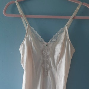 Vintage 'Sweet Nothings' Maidenform lingerie, vintage nude slip dress, mid-century champagne midi slip, 32 chest image 1