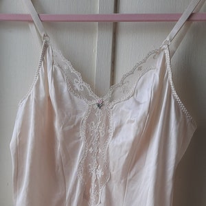 Vintage 'Sweet Nothings' Maidenform lingerie, vintage nude slip dress, mid-century champagne midi slip, 32 chest image 2