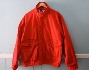 Men's Vintage casual red jacket / Spring Windbreaker / Tam O'Shanter coat / Size Large , 40 chest