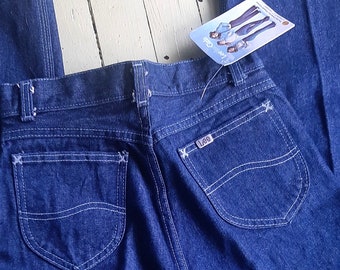 Vintage Lee Blue Jeans / High waisted blue jeans / New Old Stock Lee for Girls denim / Size XXS, Waist 25", 34" inseam