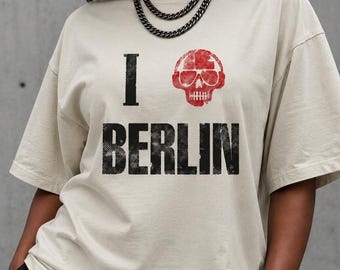 Berlin Techno Oversized T-Shirt, Skull Headphones Shirt, Underground Rave Tee, Streetwear Graphic Shirt