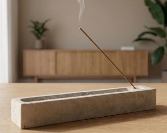 Travertine Incense Holder, Natural Stone Incense Burner Tray, Minimalist Ash Catcher, Japandi Meditation Decor Gift