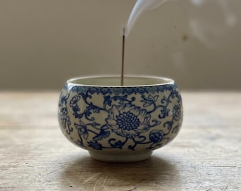 Ceramic Incense Burner Bowl, Ru Kiln Mini Incense Holder, Zen Meditation Decor, Tea Ceremony Gift, Pottery Incense