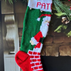 Personalized Handmade Knitted Christmas Stocking *Wool Available* - Santa Design - Ready for Christmas 2026