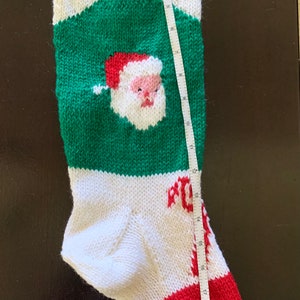 Personalized Handmade Knitted Christmas Stocking Wool Available Santa with fuzzy beard & Candy Cane Ready for Christmas 2024 image 6