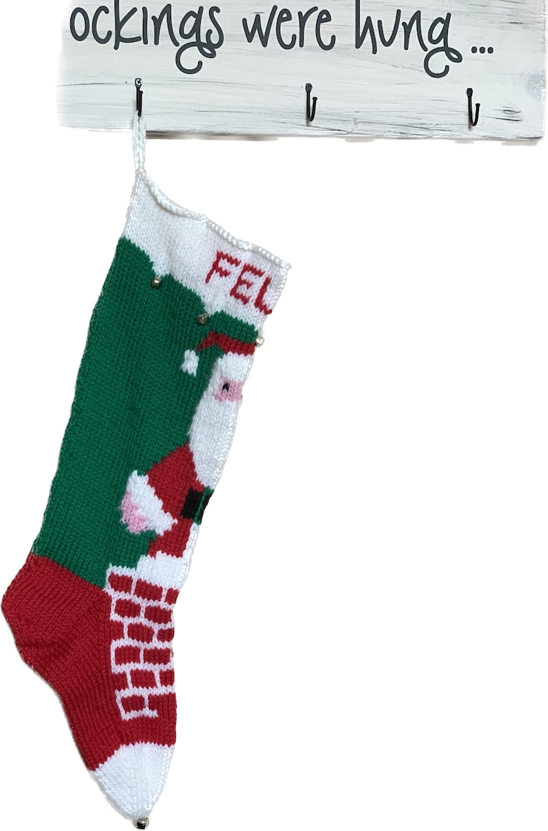 Personalized Handmade Knitted Christmas Stocking wool Available Santa
