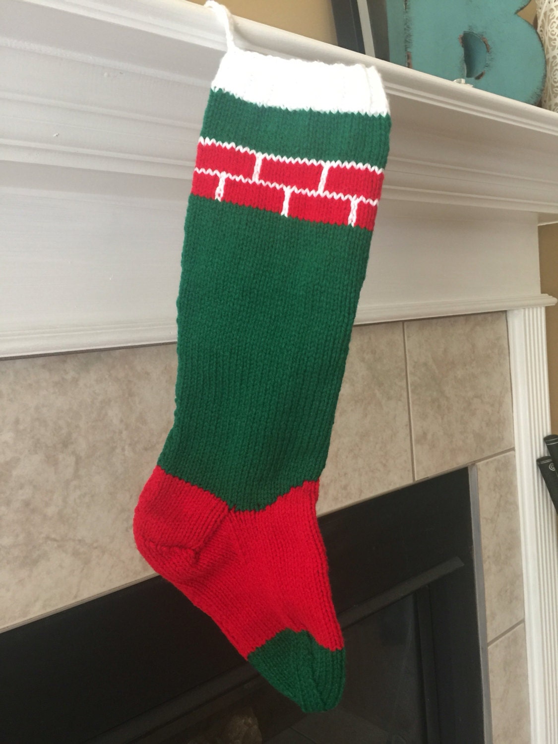 Personalized Handmade Knitted Christmas Stocking wool - Etsy