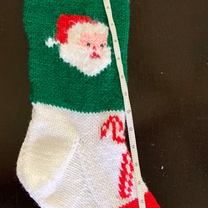 Personalized Handmade Knitted Christmas Stocking Wool Available Santa with fuzzy beard & Candy Cane Ready for Christmas 2024 image 7