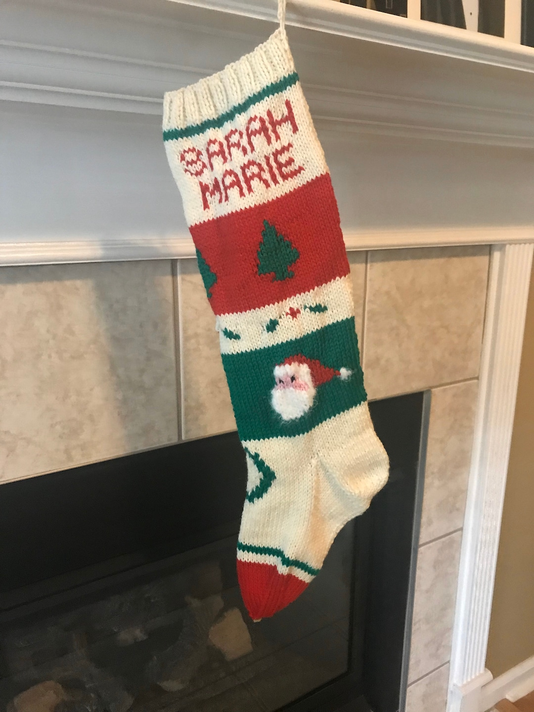 Personalized Handmade Knitted Christmas Stocking wool Etsy