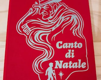 Cuento de Navidad de Dickens - Libro hecho a mano, encuadernado con hilo, cubierta de tela azul, edición de coleccionista, idea para regalo