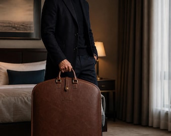 Funda de cuero para trajes de viaje, portatrajes, bolsa para traje de hombre, funda de cuero para traje, bolsa de viaje para ropa, regalo para padrinos de boda, bolsa personalizada