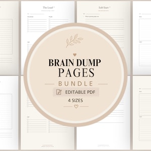 Plantilla rellenable para vaciar la mente (imprimible), páginas para vaciar la mente (TDAH), hoja de trabajo para ordenar la mente, planificador de productividad tranquilo, PDF para el autocuidado antiestrés