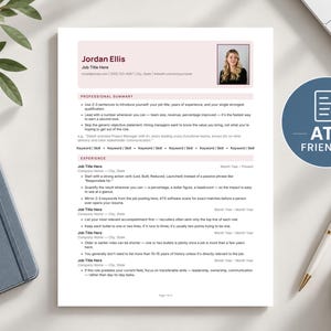 Mall för foto-CV, ATS-CV med foto-CV, Rent och enkelt CV, Word, Apple Pages, Google Dokument, Paket med personliga brev 2026
