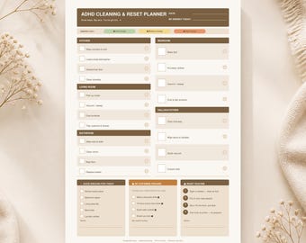 ADHS Putzplaner Putzen ausdrucken, ADHS Putzplaner zurücksetzen, Putzplan für Dopamin, Putzplan PDF, Putzplan für NEO