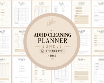 Ausfüllbarer ADHS Putzplan, ADHS Putzliste zum ausdrucken, sanfter Putzplan, energiesparende Putzliste, Calm Home PDF