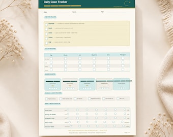 Täglicher Ramadan Deen Tracker Printable - Salah - Dhikr - Gute Taten - Duas - Reflexion - A4 und US Letter - Instant Download PDF