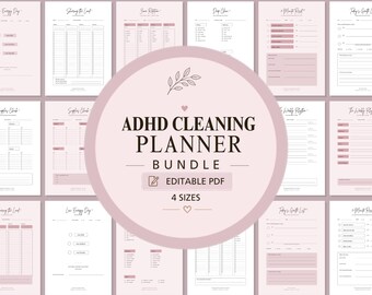 Ausfüllbarer ADHS Putzplan, ADHS Putzliste zum ausdrucken, sanfter Putzplan, energiesparende Putzliste, Calm Home PDF