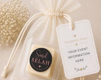 Aangepaste Wax Melts-feestartikelen | Cadeaukaartjes bruiloft, babyshower, vrijgezellenfeest