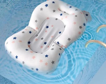 Personalized Baby Bath Support Pad, Foldable Newborn Cushion, Infant Hammock Seat
