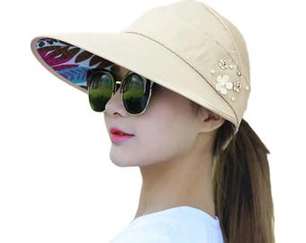 Personalized Wide Brim Sun Hat: Foldable Beach Visor, Anti-UV Summer Vacation Accessory