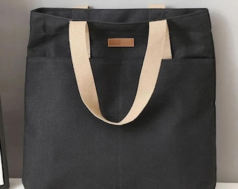Personalized Canvas Tote Bag, Large Capacity Commuter Shoulder Handbag