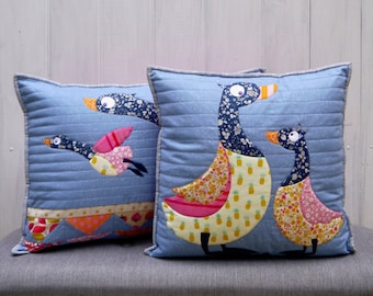 Quackers applique cushion pattern. PDF instant download