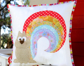 Rainbow Squirrel Applique PDF Pattern - instant download