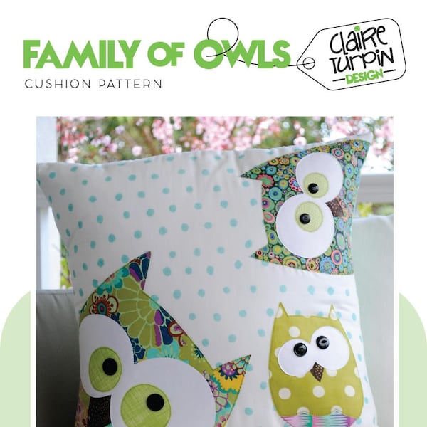 Family of Owls Applique Cushion Pattern