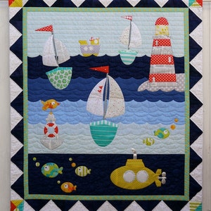 Ship to Shore Applique Quilt Pattern Instant Download PDF Brother Scan N Cut compatible image 1
