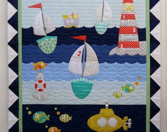 Ship to Shore Applique Quilt Pattern Instant Download PDF Brother Scan N Cut compatible
