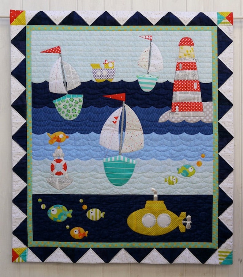 Ship to Shore Applique Quilt Pattern Instant Download PDF Brother Scan N Cut compatible image 1