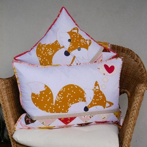 FOXIES PDF applique pattern for two cushions