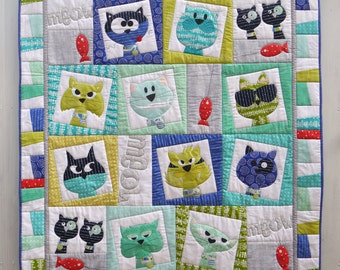 Catface Digital PDF Applique Quilt Pattern