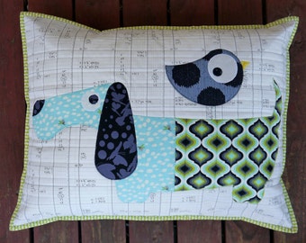 Slinky & the Bird PDF Applique Cushion Pattern - instant download