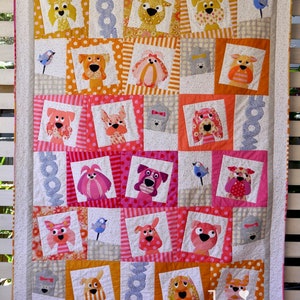 Dogface applique quilt PDF pattern