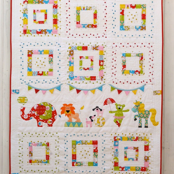 Animal circus applique quilt patterns. Instand download PDF file