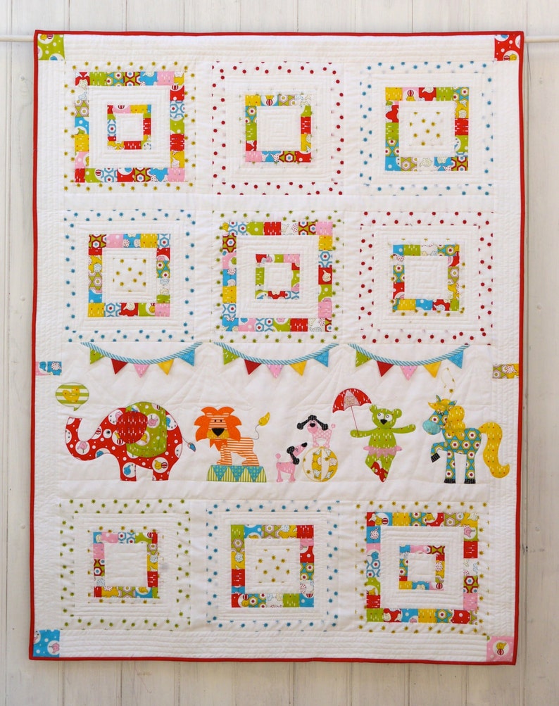 Animal circus applique quilt patterns. Instand download PDF file image 1