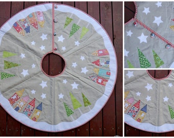 Pattern to make a Yuletide Christmas Tree Skirt - Instant download
