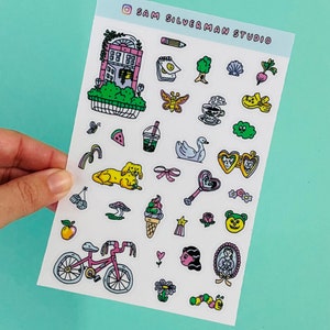 Vinyl Sticker Sheet, Illustrated Stickers image 1