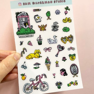 Vinyl Sticker Sheet, Illustrated Stickers image 2