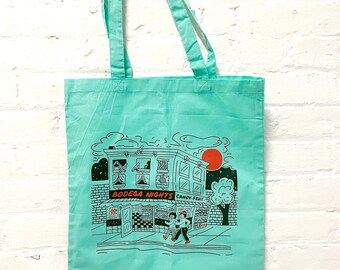 Silk Screened Tote Bag, Bodega Art, Illustrated Tote