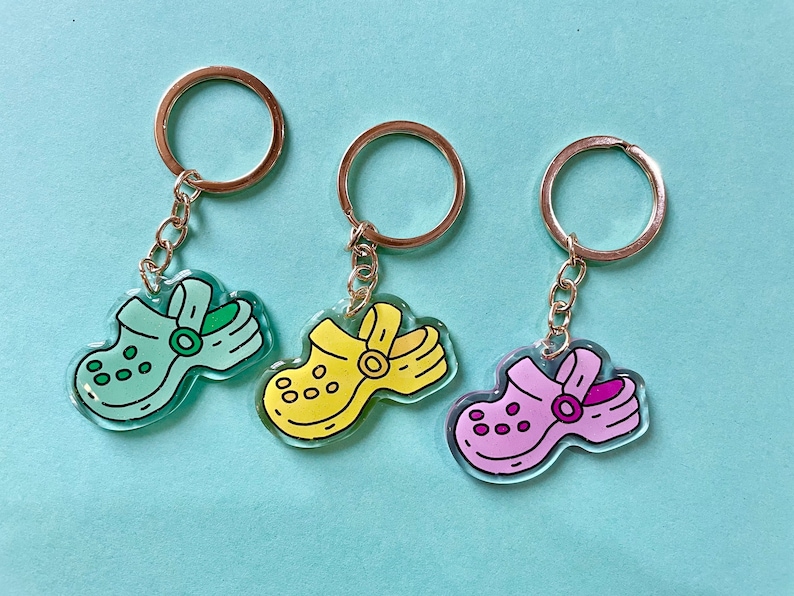 Croc Acrylic Glitter Epoxy Keychain image 4