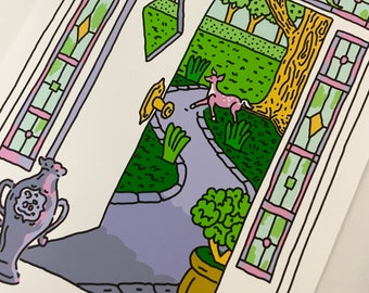 Illustrated Print, Door Illustration