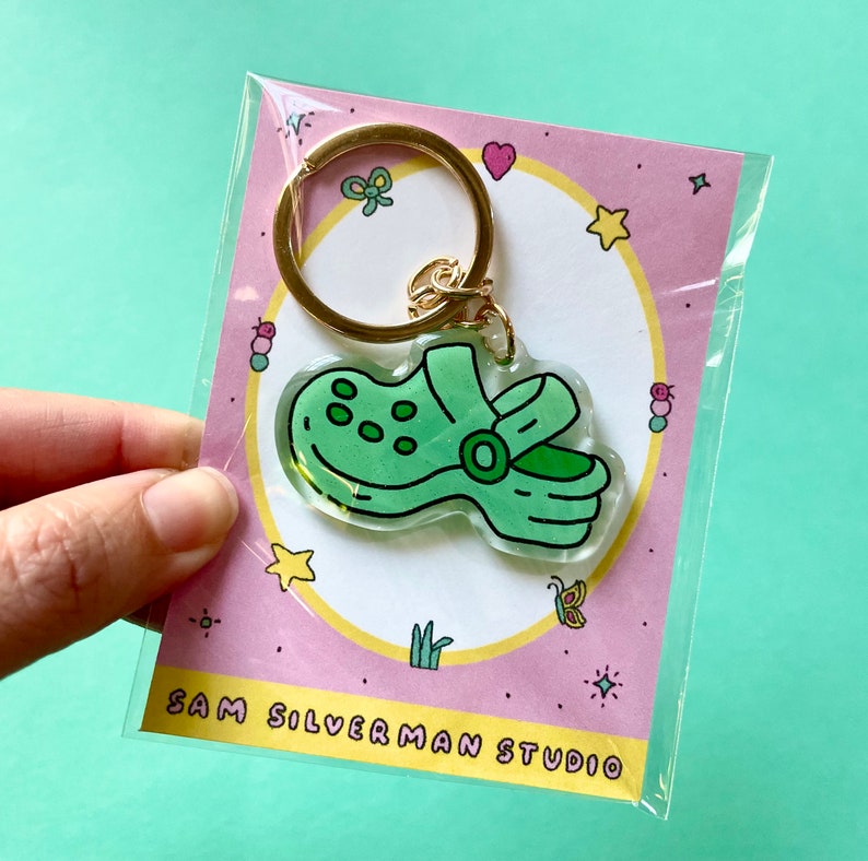 Croc Acrylic Glitter Epoxy Keychain image 2