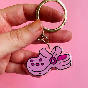 Croc Acrylic Glitter Epoxy Keychain image 3