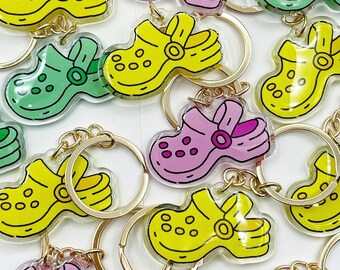 Croc Acrylic + Glitter Epoxy Keychain