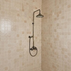 Victorian Style Shower Set with Handheld Shower, Antique Bronze Shower System, Rainfall Shower Head, Wall Mounted Brass Shower Set