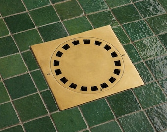 Solid Brass Floor Drain, Unlacquered Square Shower Drain, Heavy Duty Bathroom Waste Grate