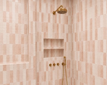 Unlacquered Brass Victorian System, Rain Shower Head, Handheld Shower, Living Patina